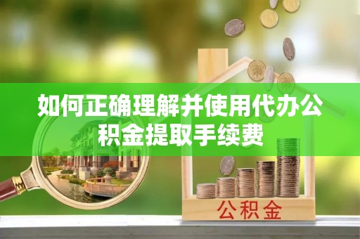 指南如何正确理解并使用代办公积金提取手续费